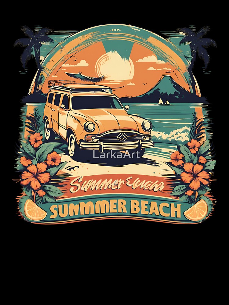 Summer Beach Retro Vintage Design by LarkaArt