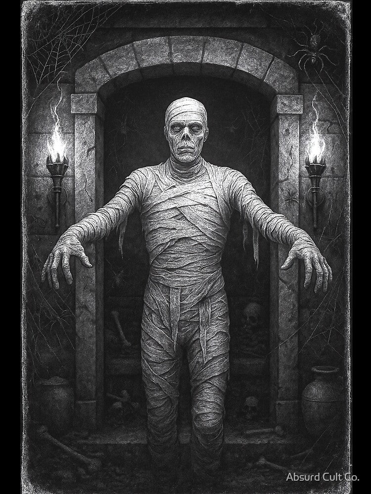 Vintage Mummy – Vintage Halloween Tomb Photo Print by Absurd Cult Co.