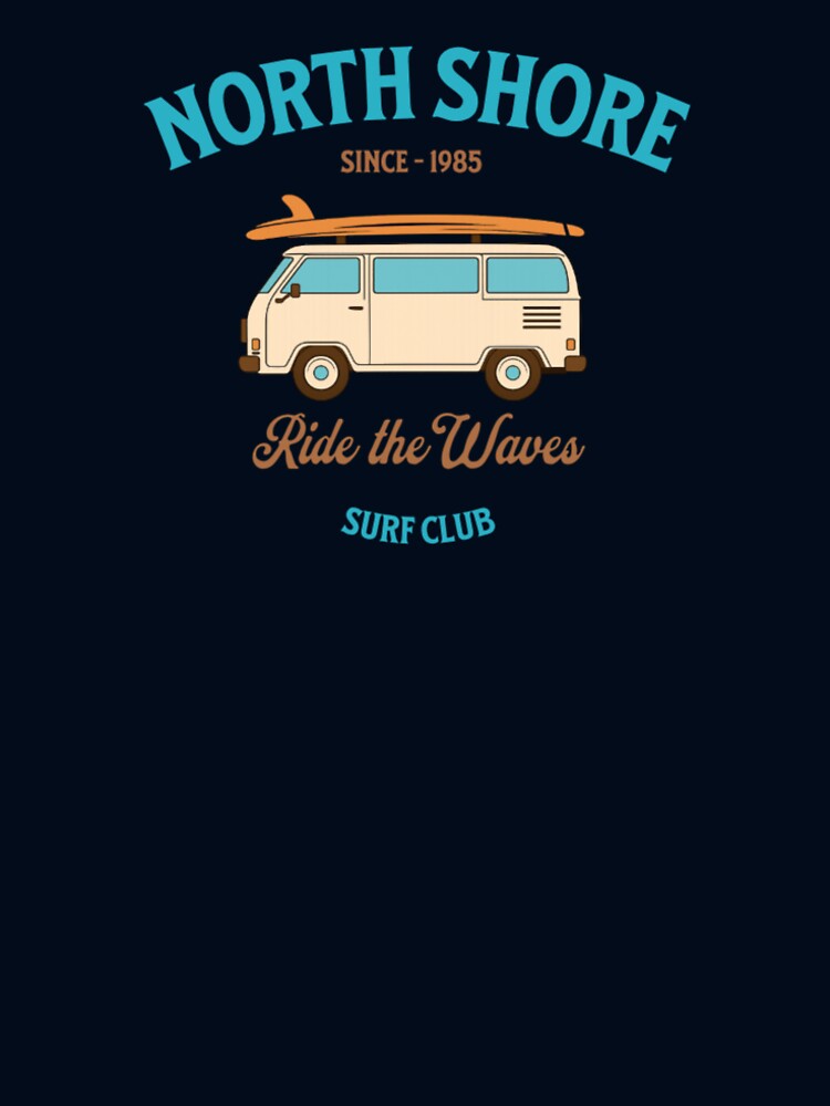 North Shore Surf Club Vintage T-Shirt – Ride the Waves Retro Beach Van Tee by LuckyCoast