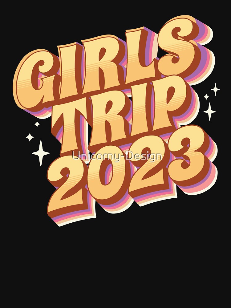 2023 Girls Trip Groovy 60s 70s Family Camping Crew Summer Vacation Reunion Summer Squad Reunion Matching by Unicorny-Design