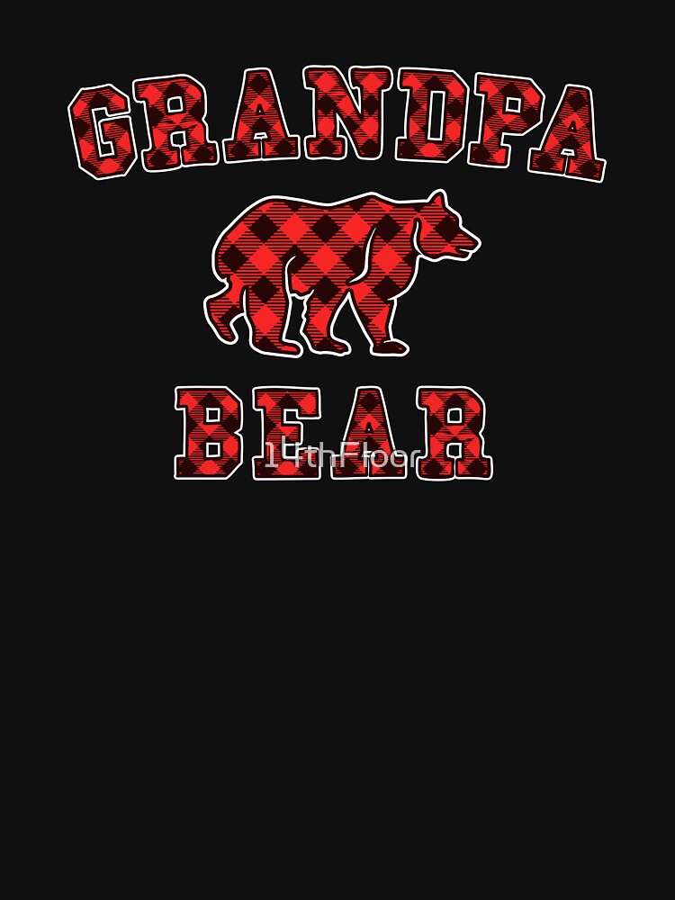 Grandma Bear Red Buffalo Plaid Matching Family Christmas by 14thFloor