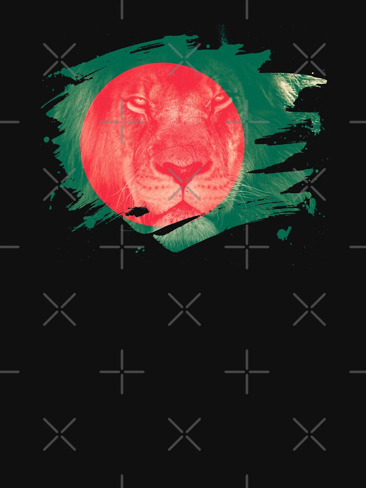 Bangladesh Flag & African Lion Picture   Bangladeshi Pride T Shirt by ockshirts