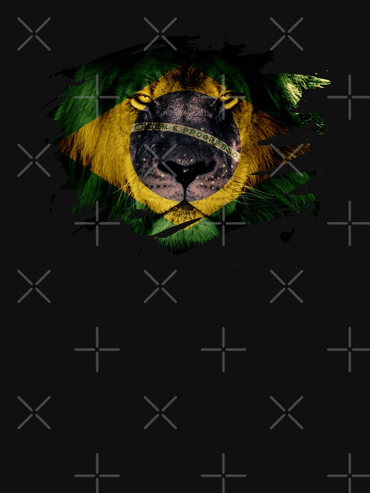 Brazil Flag & African Lion Picture   Brazilian Pride T Shirt by ockshirts