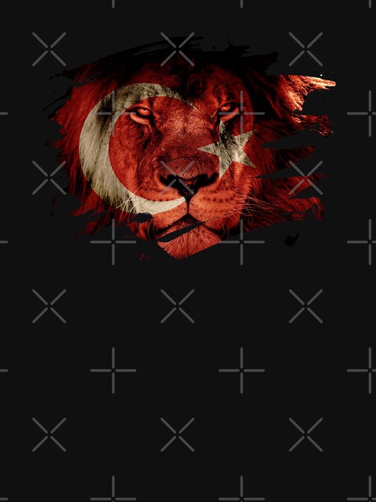 Turkey Flag & African Lion Picture   Turkish Pride T Shirt by ockshirts