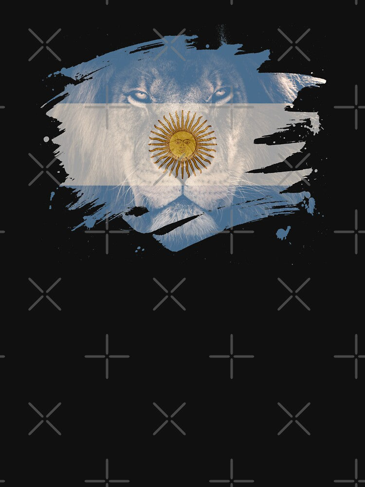 Argentina Flag & African Lion Picture   Argentine Pride T Shirt by ockshirts