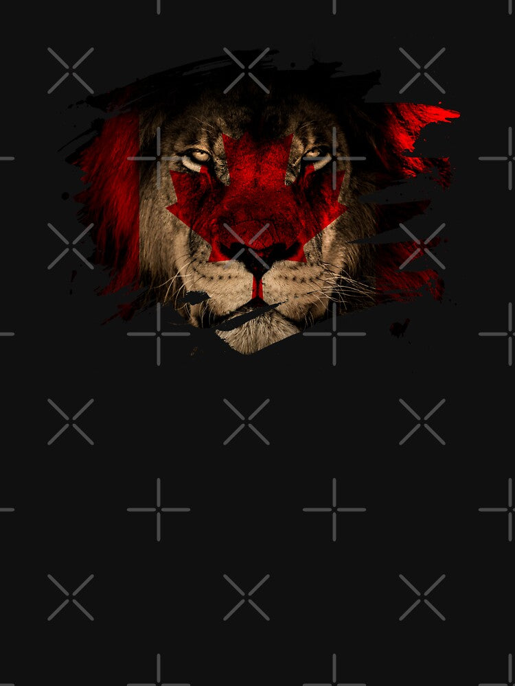 Canada Flag & African Lion Picture   Canadian Pride T Shirt by ockshirts