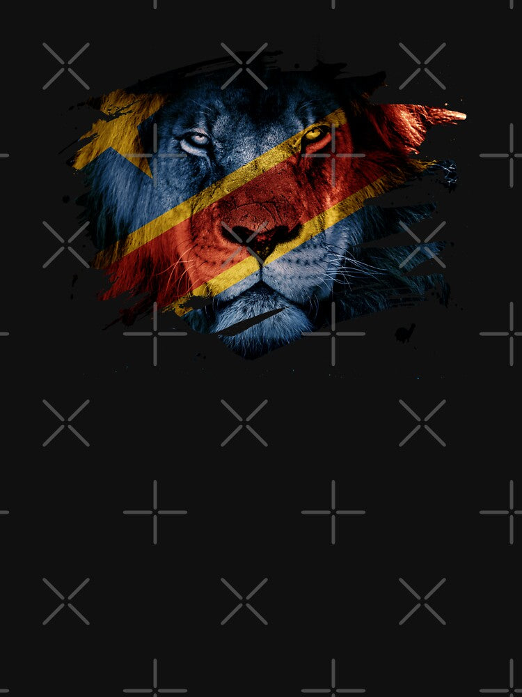 DR Congo Flag & African Lion Picture   Congolese Pride T Shirt by ockshirts