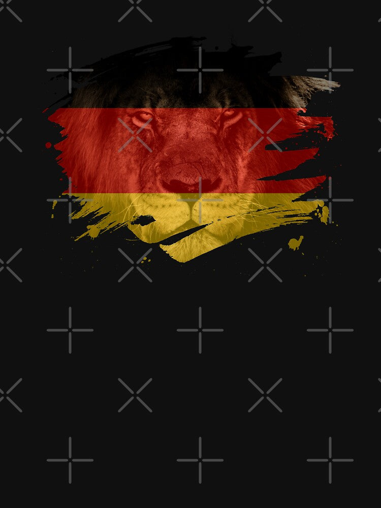 Germany Flag & African Lion Picture   German Pride T Shirt by ockshirts