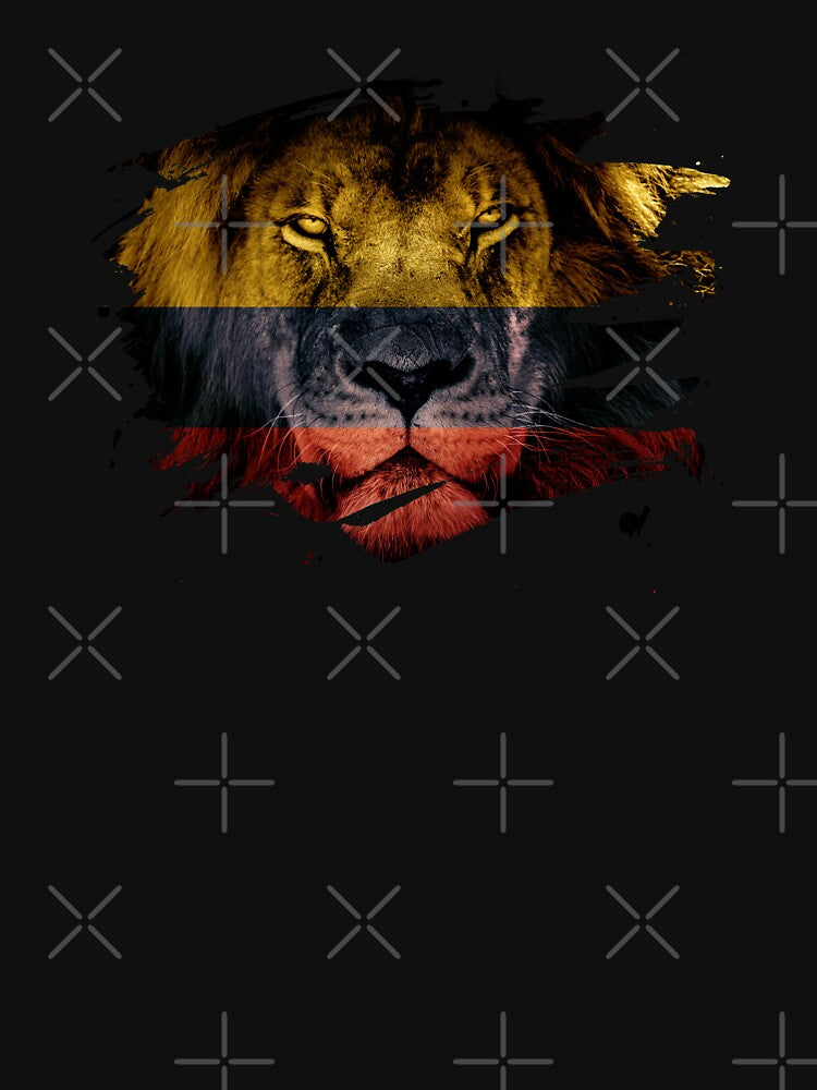 Colombia Flag & African Lion Picture   Colombian Pride T Shirt by ockshirts