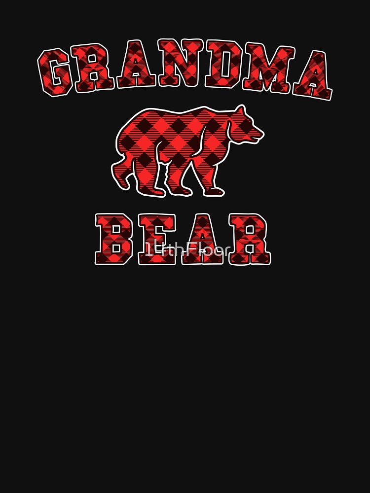 Grandpa Bear Red Buffalo Plaid Matching Family Christmas by 14thFloor