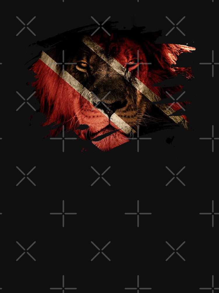 Trinidad & Tobago Flag & African Lion Picture   Trinidadian Pride T Shirt by ockshirts