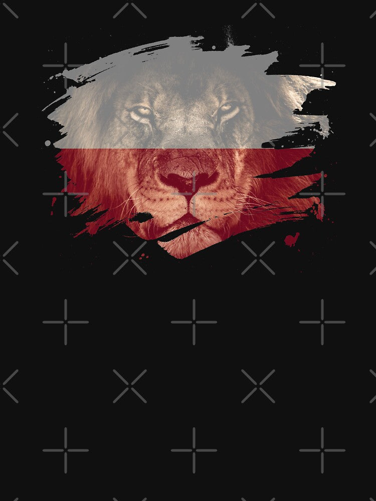 Poland Flag & African Lion Picture   Polish Pride T Shirt by ockshirts