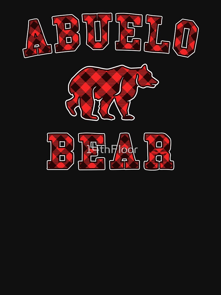 Abuelo Bear Red Buffalo Plaid Matching Family Christmas by 14thFloor