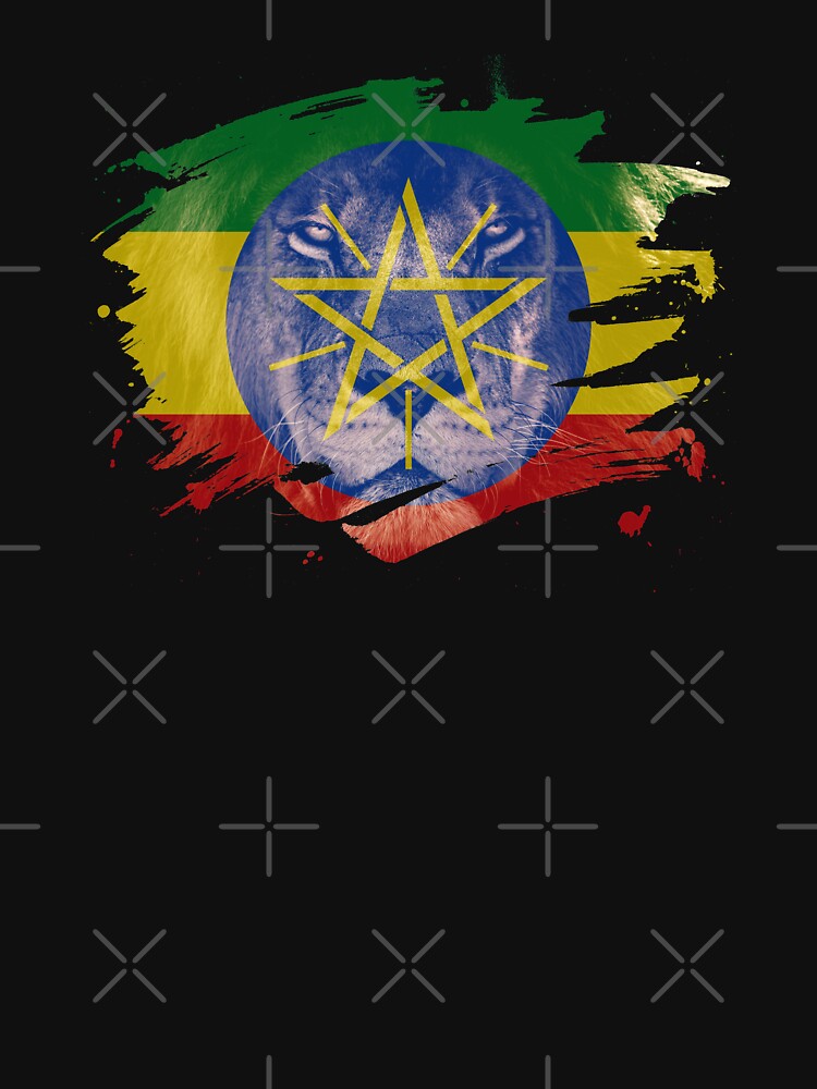 Ethiopia Flag & African Lion Picture   Ethiopian Pride T Shirt by ockshirts
