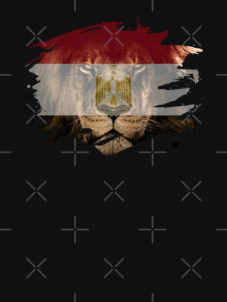 Egypt Flag & African Lion Picture   Egyptian Pride T Shirt by ockshirts