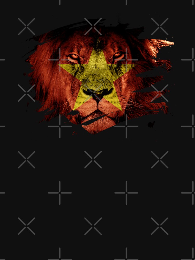 Vietnam Flag & African Lion Picture   Vietnamese Pride T Shirt by ockshirts