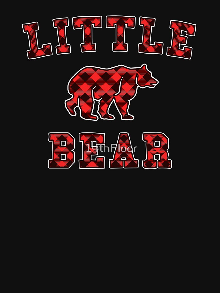 Little Bear Red Buffalo Plaid Matching Family Christmas by 14thFloor