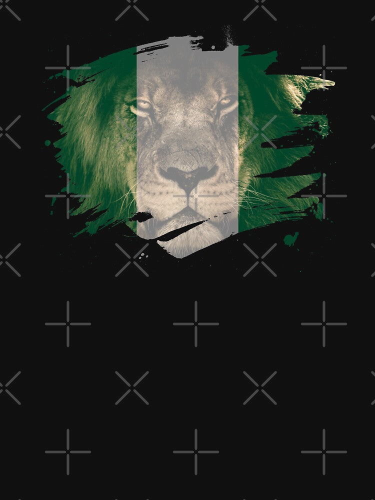 Nigeria Flag & African Lion Picture   Nigerian Pride T Shirt by ockshirts