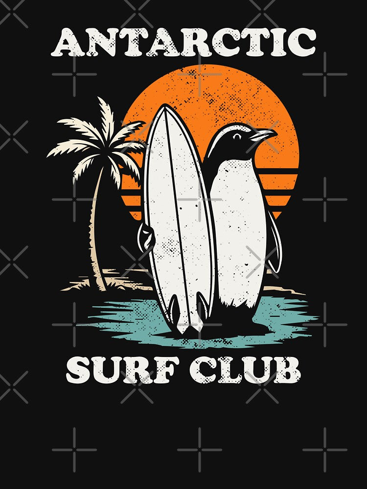 Antarctic Surf Club Christmas in July Surfing Penguin by Design-wallet