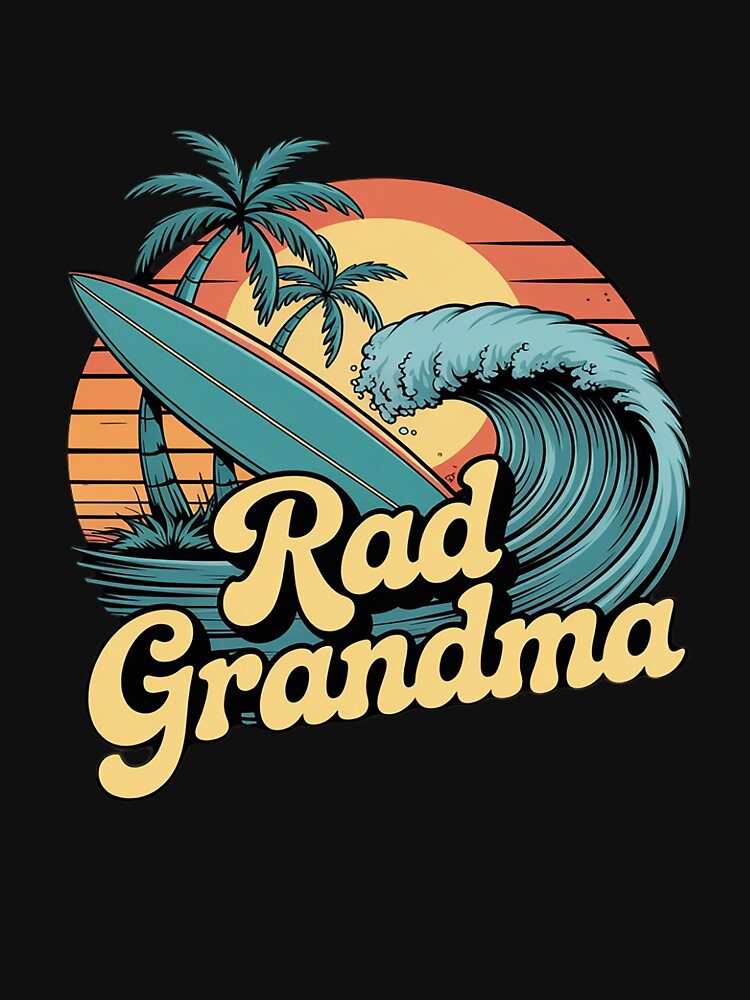 Rad Grandma The Big One 1st Birthday Surf Family Matching by FluoroWave