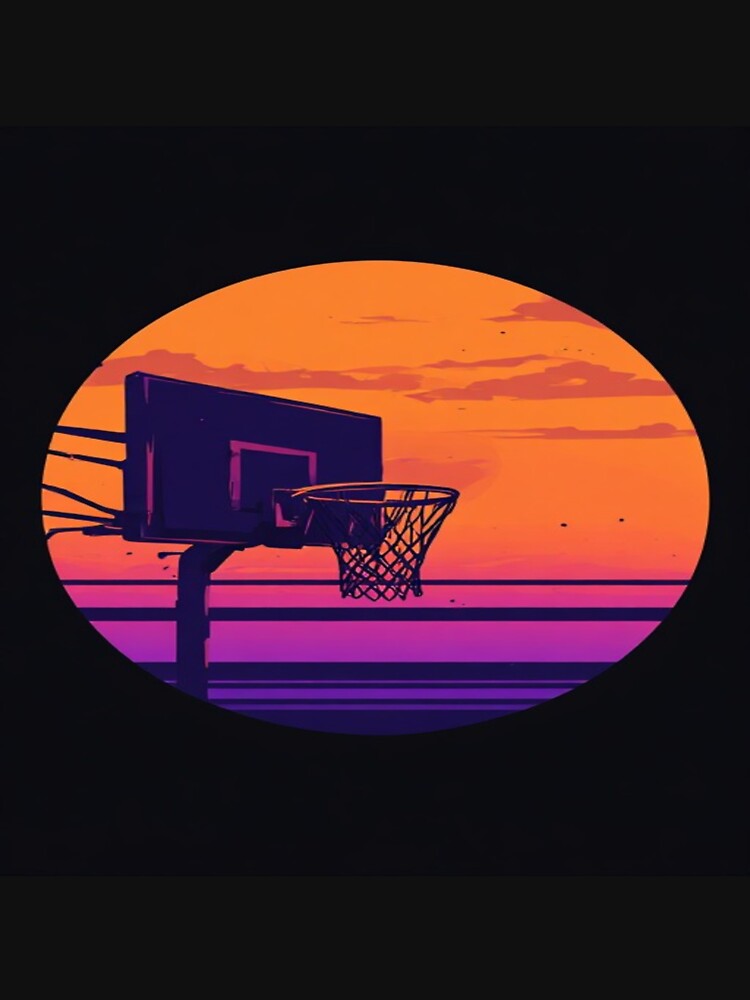 Retro basketball hoop sunset by NDstudio