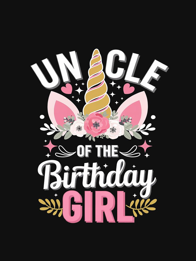 Uncle of the birthday girl matching family unicorn party by EllinoKlemo