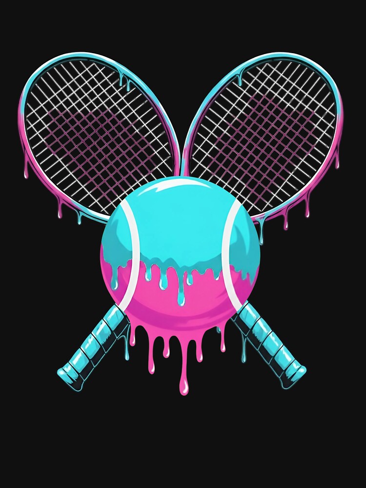 Retro Drip Tennis Ball and Rackets by LashondaGreen89