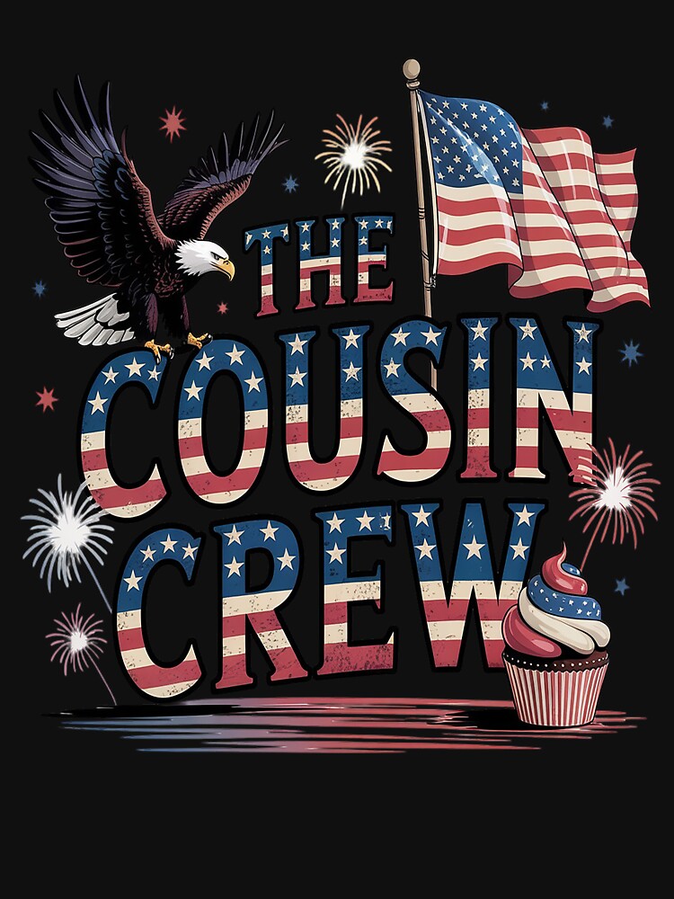 Cousin Crew 4th of July Matching Family Patriotic USA Flag by FluoroWave