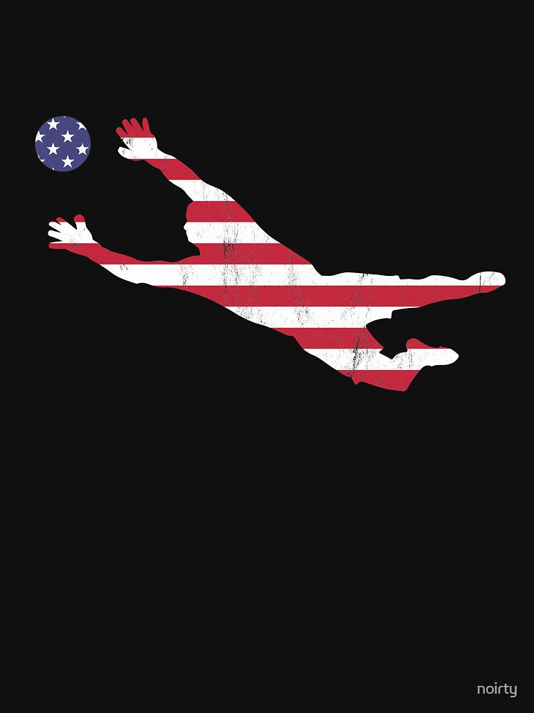 Us National Team Diving Save American Flag Goal Keeper Print by noirty