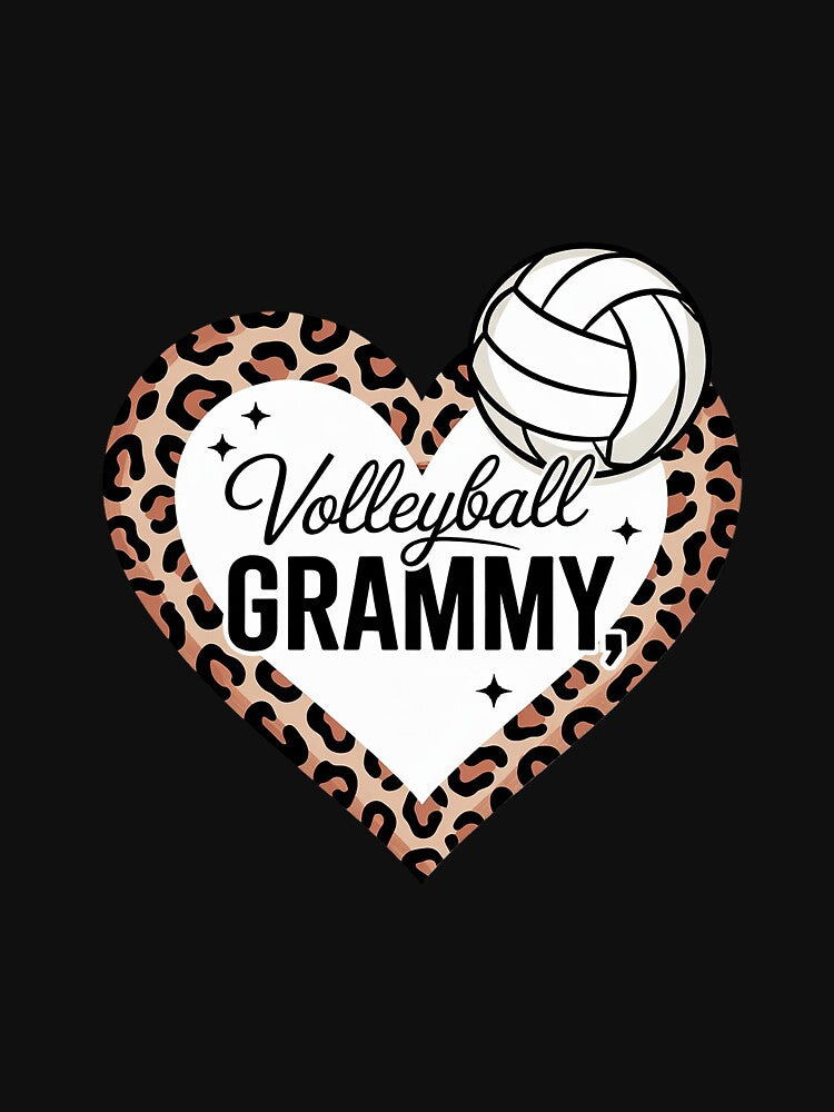 Volleyball Grammy Leopard Heart Family Matching by MythWoot