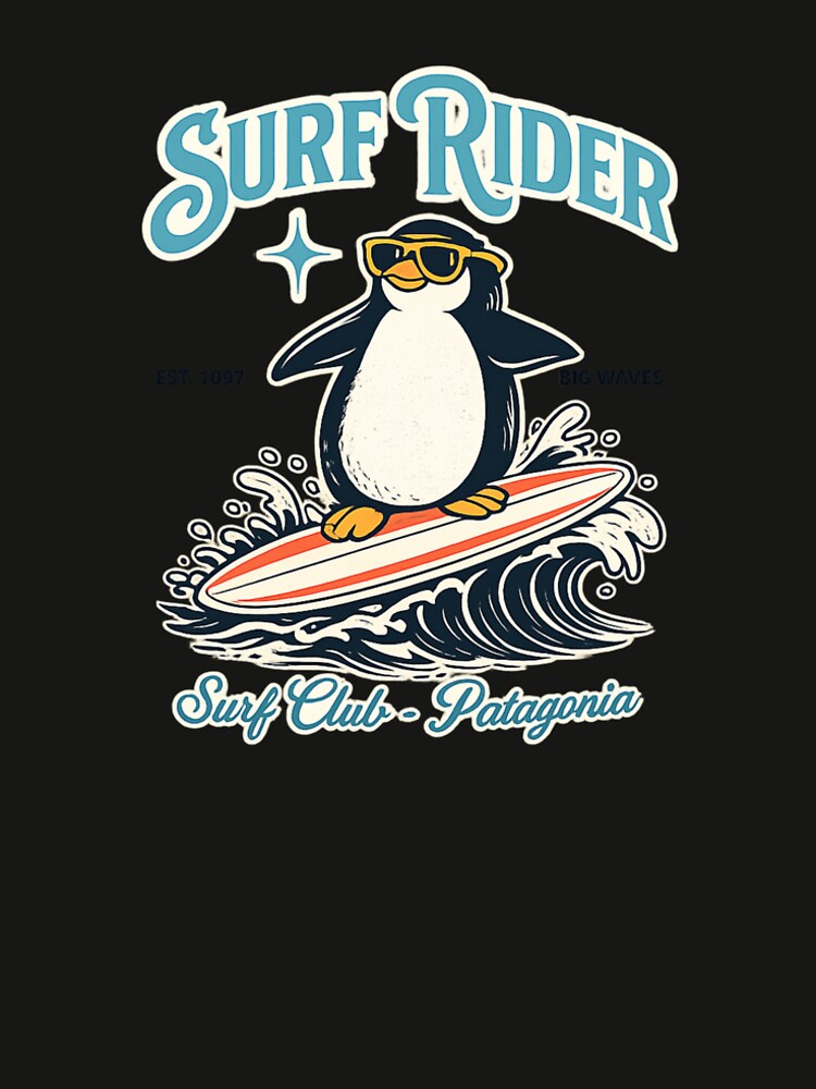Patagonia Surf Rider Penguin T-Shirt – Vintage Big Waves Surf Club Tee by LuckyCoast