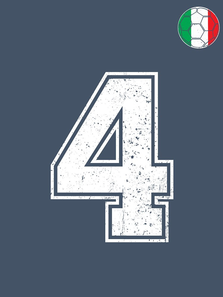 Italy Soccer Number 4 Vintage Sports Fan by RoyesButler