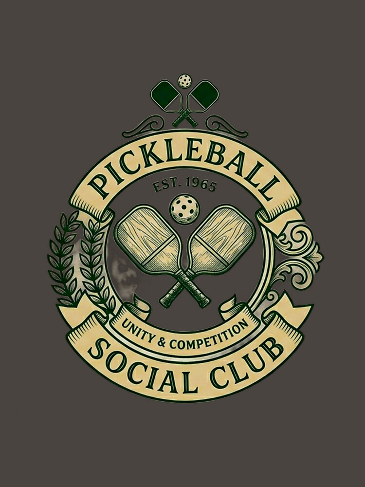 Pickleball Social Club - Athletic Crest by Clintora