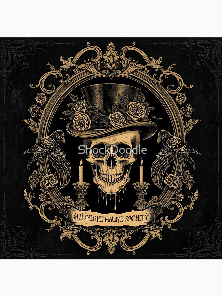 Midnight Haunt Society – Gothic Skull Halloween T-Shirt 4.0 by ShockDoodle