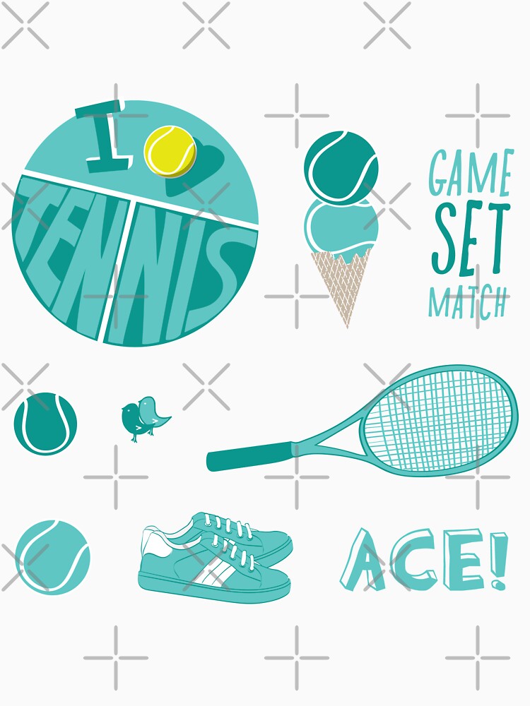 Teal Retro Tennis Sticker Pack by The-Goods