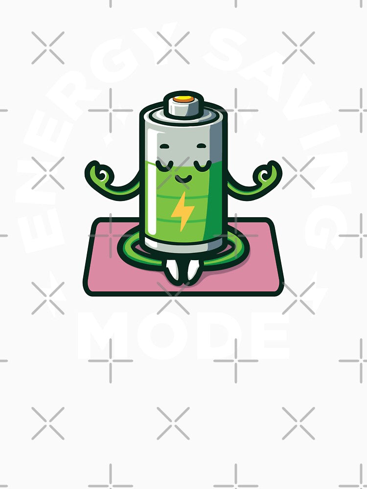 Energy Saving Mode Cute Battery Yoga by MO DESIGNS