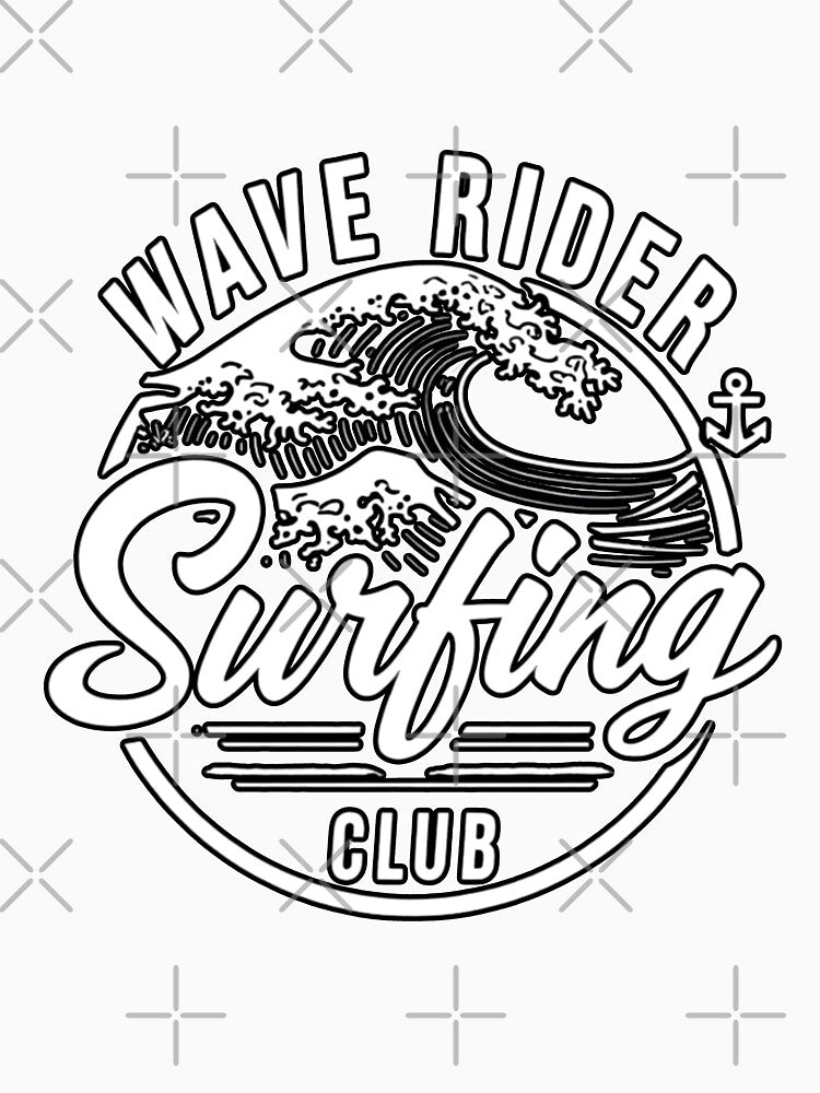 Wave Rider Surf Club – Retro Surfing Ocean Design by GRITMOOD