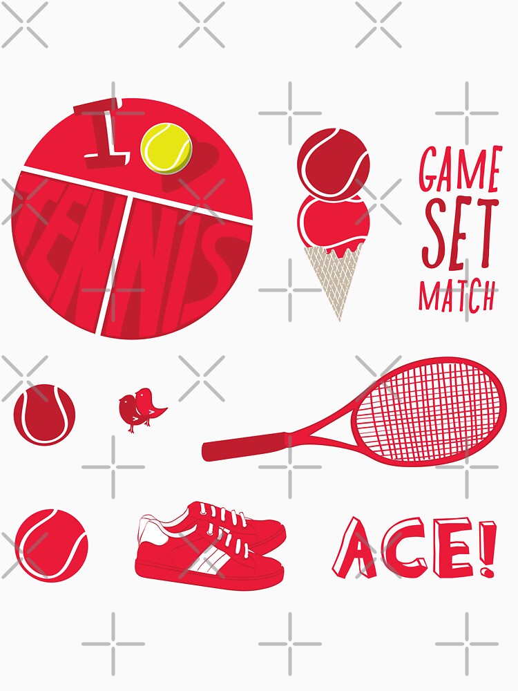 Red Retro Tennis Sticker Pack by The-Goods