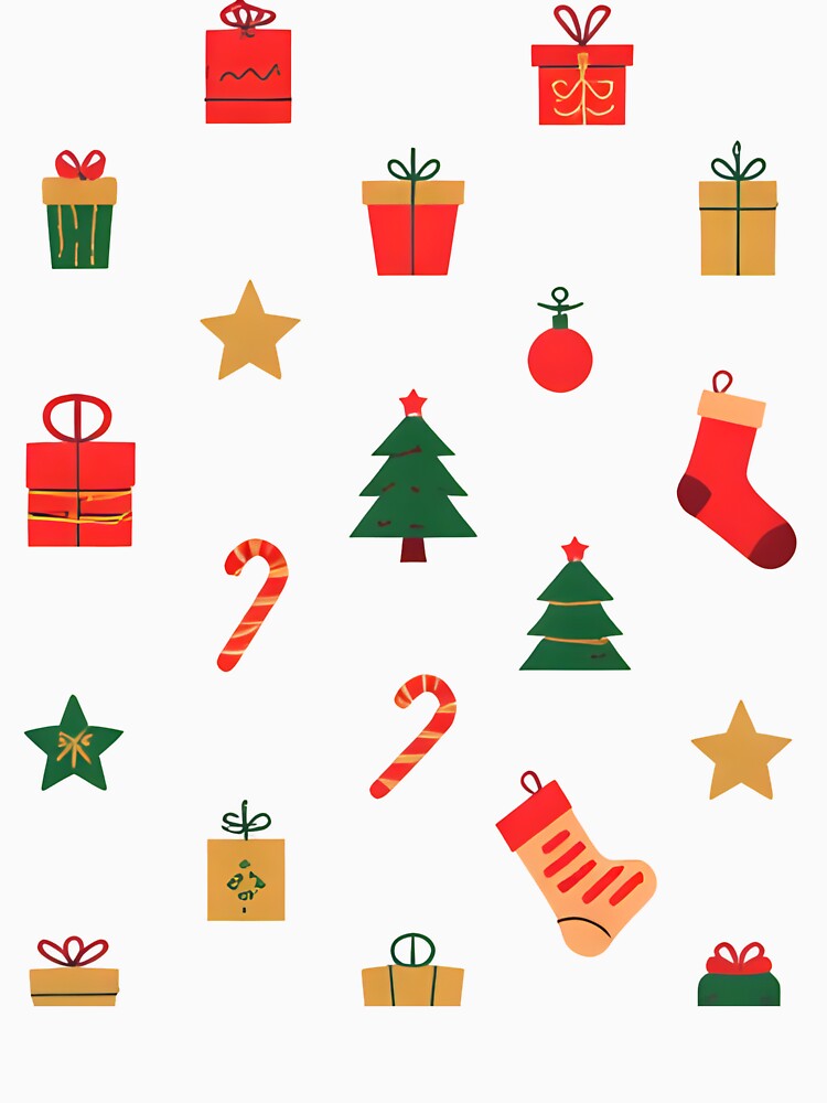 Festive Christmas Pattern | Cute Holiday Icons Design for Gifts & Apparel by Mastihuba Studio™