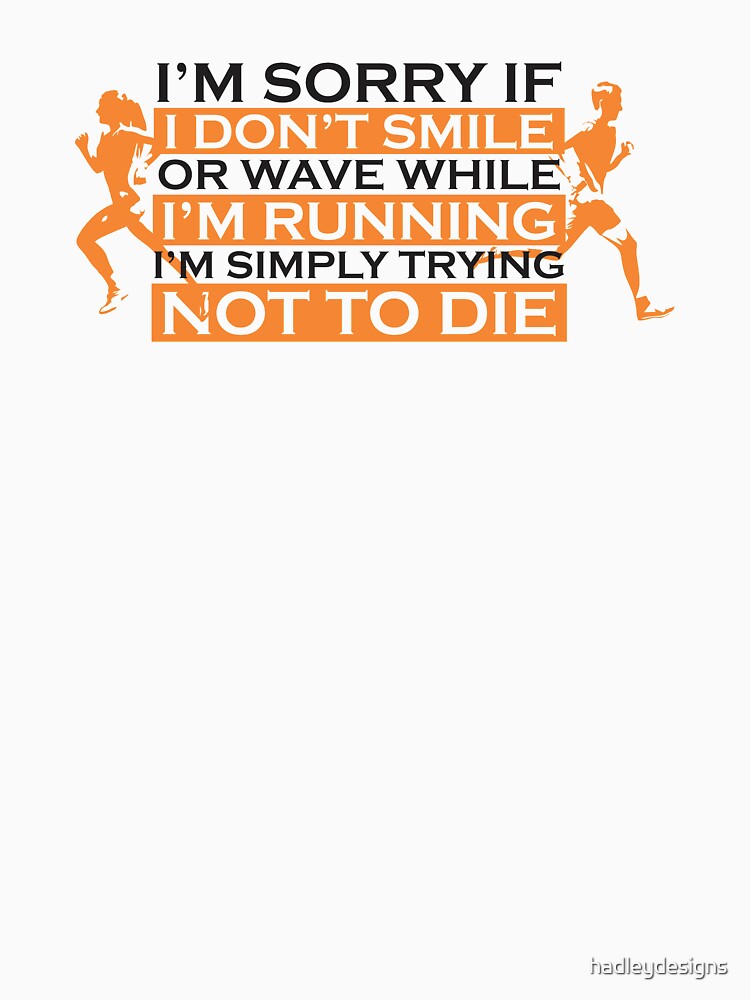 Cant smile while running cross country marathon runner gift by hadleydesigns