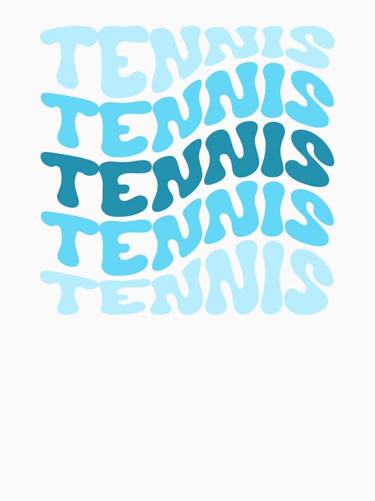 Tennis Blue Wavy Retro Tennis Player Groovy by StrideSuccess