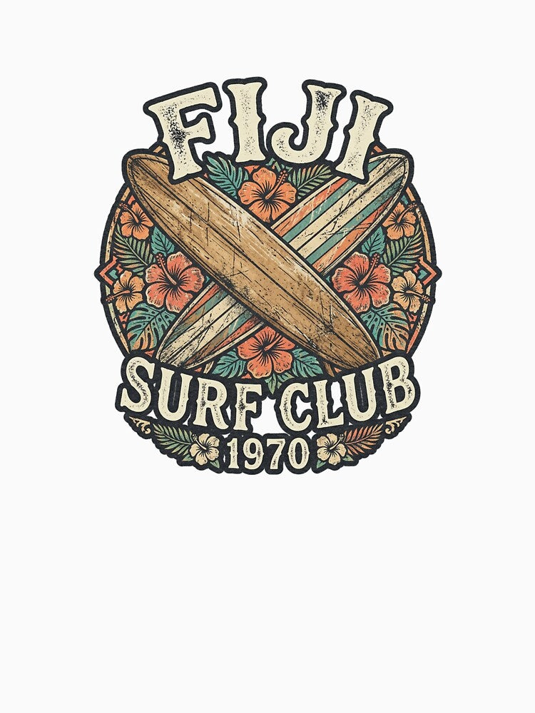 Fiji Surf Club Vintage Board Graphic by DuckOddity