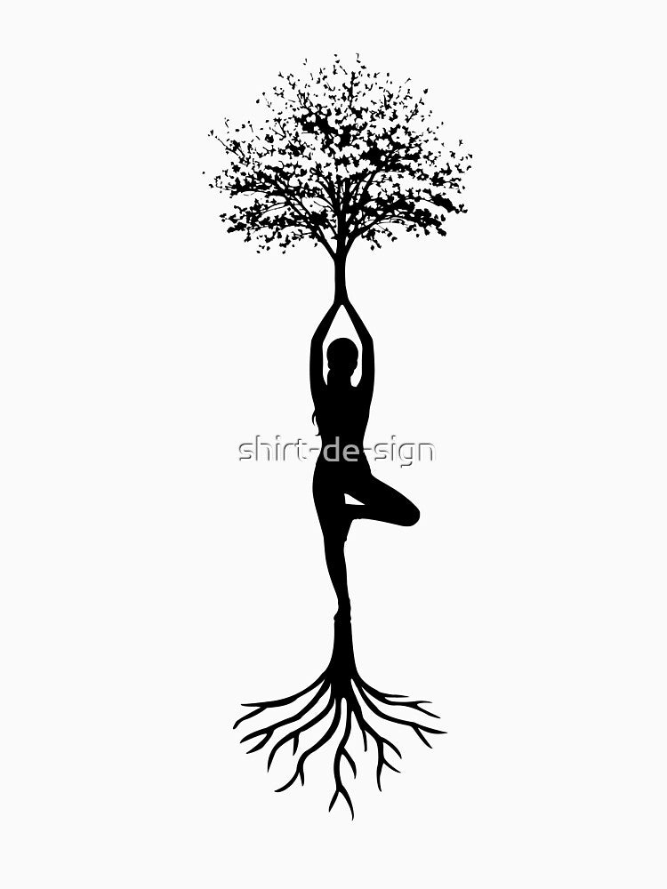 Yoga Tree Pose - Grounding, Balance, Inner Peace by shirt-de-sign
