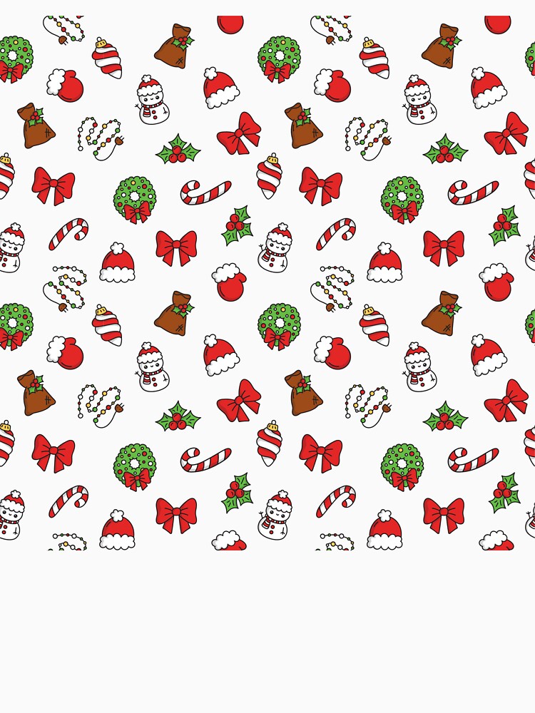 Cute Christmas Doodle Pattern – Candy Canes, Wreaths & Holiday Icons Notebook by FestivityFinds
