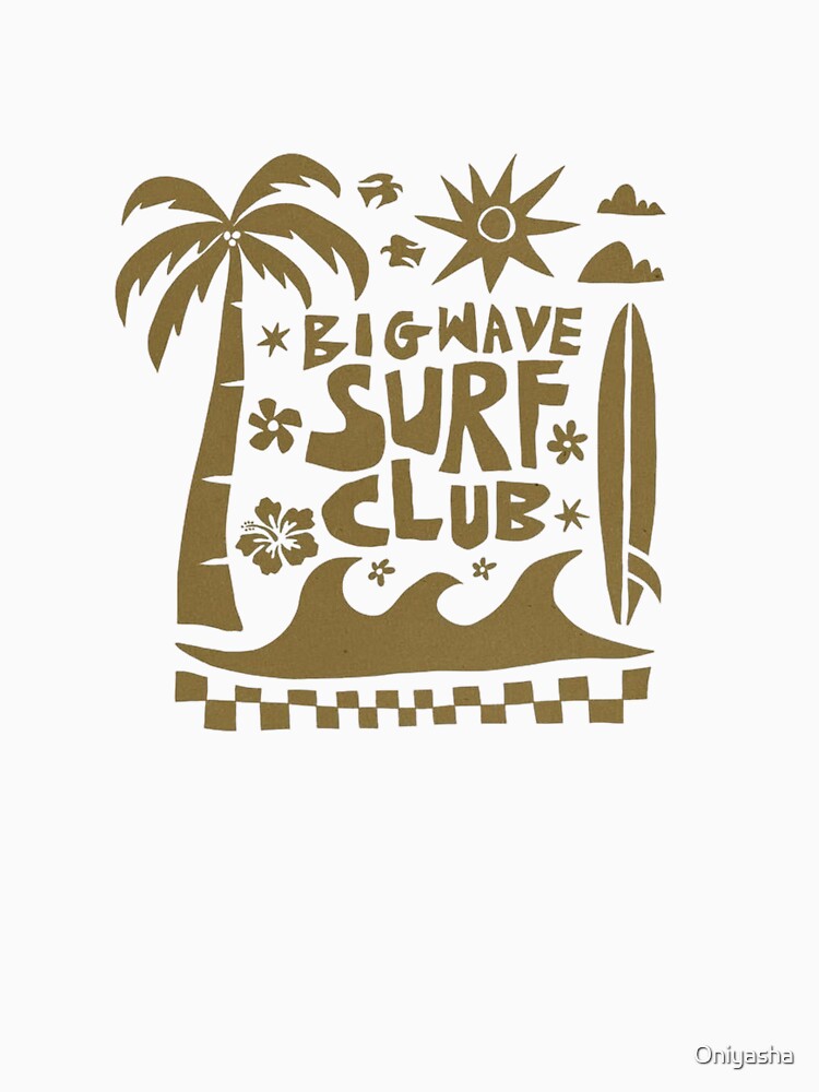 Surf Club Retro Big Wave Beach Art by Oniyasha