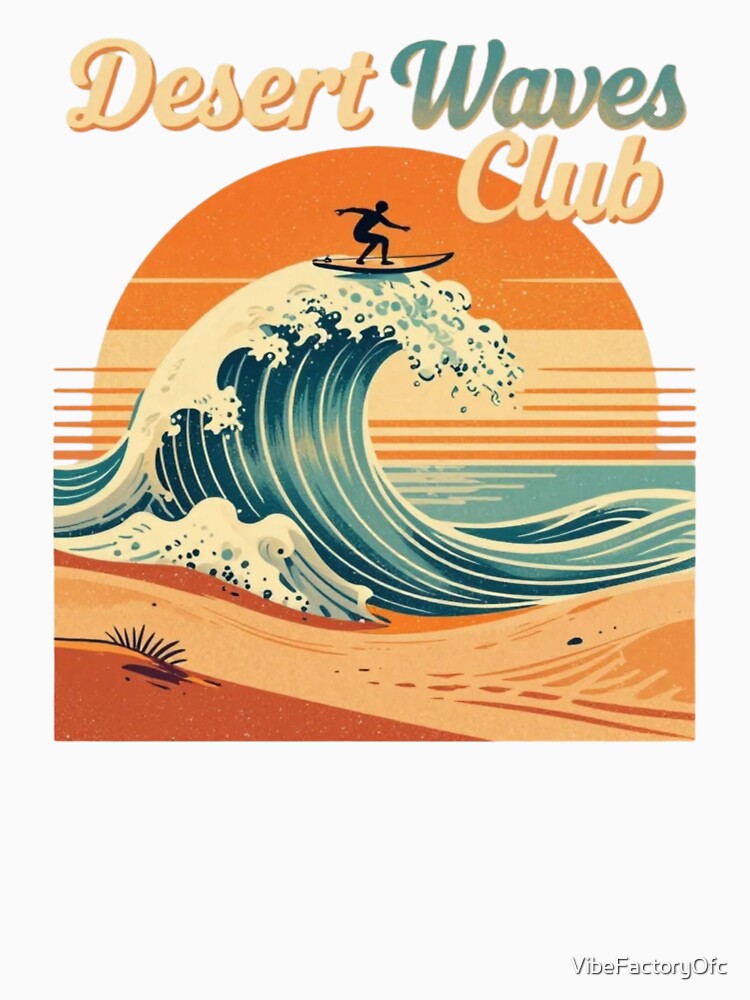 Desert Waves Club Retro Surf Vintage Aesthetic by VibeFactoryOfc