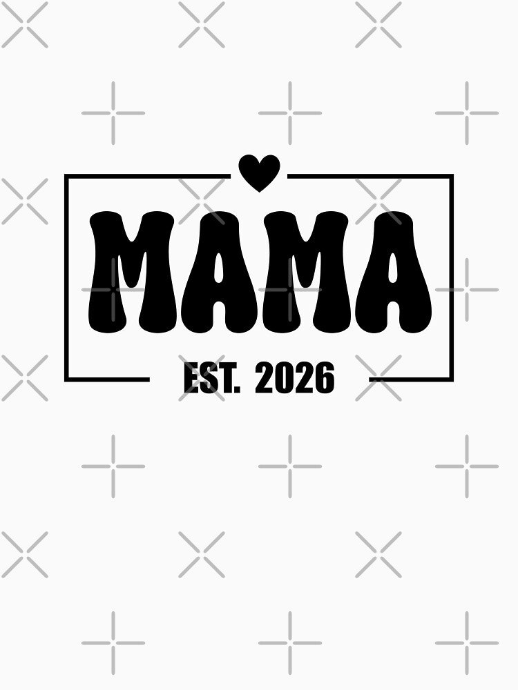 Retro Mama Est. 2026 Typography Design by WhiteDoveArt