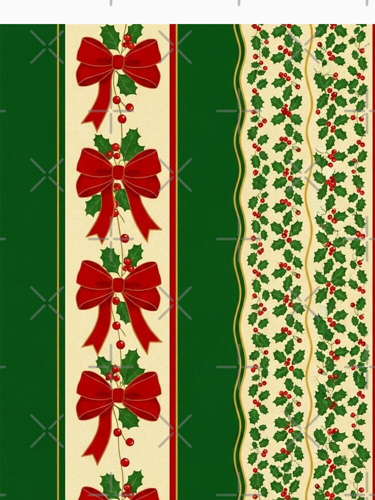 Christmas Holly & Ribbon Seamless Pattern by graphicnew