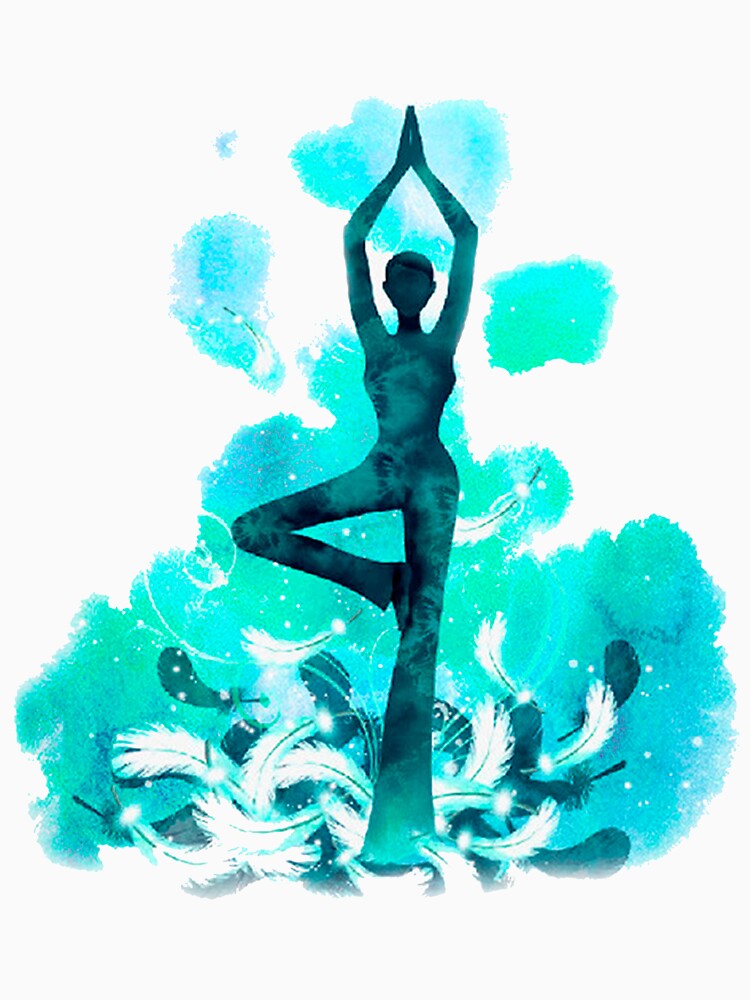 The yoga tree pose in turquoise color by munaykidisenios