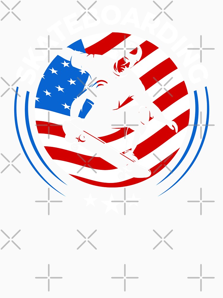 USA Skateboarding with American Flag by Uppercase Tees
